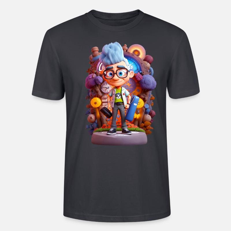 Physiker Oppenheimer 3D Animation Style - Stanley/Stella Unisex Bio-T-Shirt CRAFTER - Dunkles Graublau