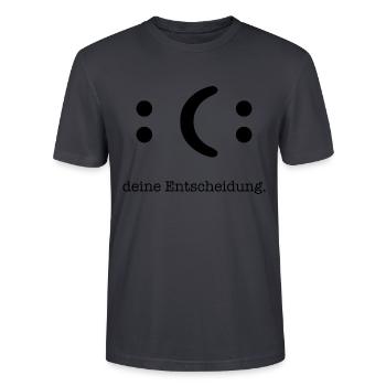 deine Entscheidung - Stanley/Stella Unisex Bio-T-Shirt CRAFTER - Dunkles Graublau - Vorne - Alina (178cm) & Michal (187cm)