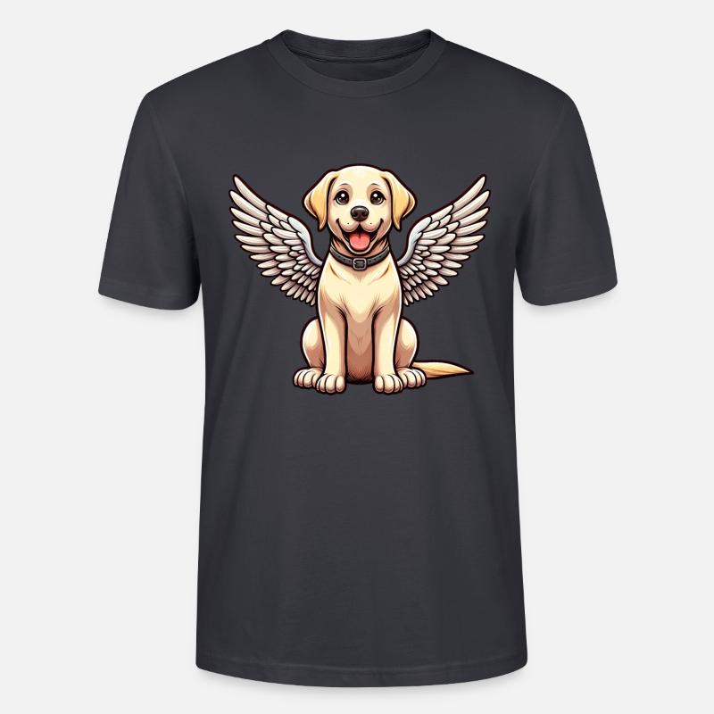 Labrador Retriever Comic Engel - Stanley/Stella Unisex Bio-T-Shirt CRAFTER - Dunkles Graublau