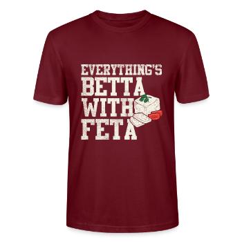 Tout est Betta avec Feta - T-shirt bio CRAFTER Stanley Stella Unisexe - bordeaux - Devant - Alina (178cm) & Michal (187cm)