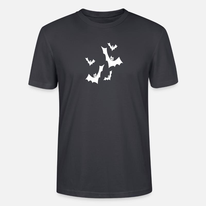 Fledermäuse weiß - Stanley/Stella Unisex Bio-T-Shirt CRAFTER - Dunkles Graublau