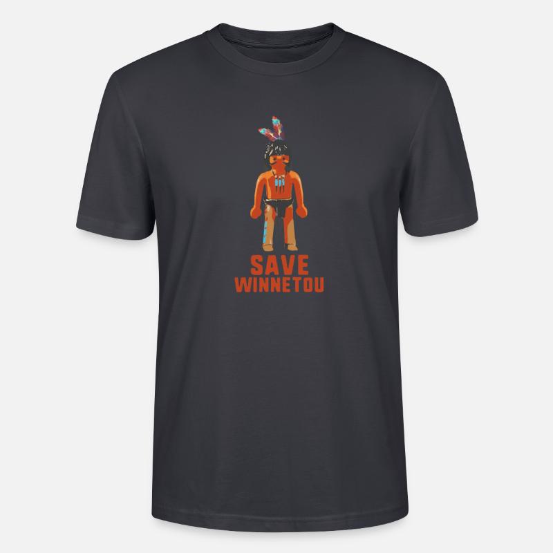 save winnetou,winnetou,indianer,comic - Stanley/Stella Unisex Bio-T-Shirt CRAFTER - Dunkles Graublau