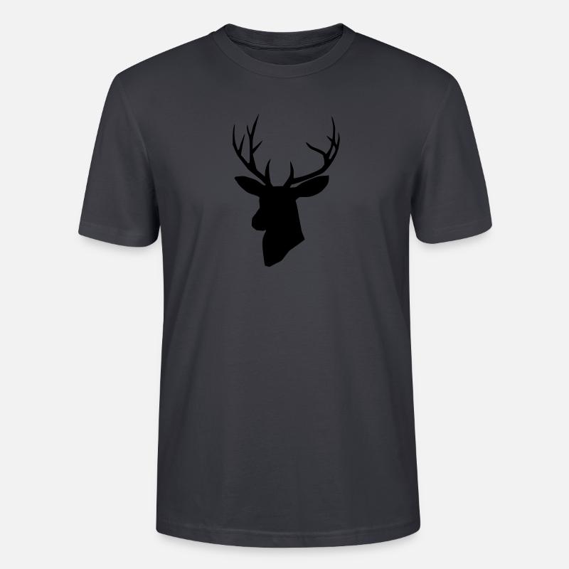 Hirsch Vektor - Stanley/Stella Unisex Bio-T-Shirt CRAFTER - Dunkles Graublau