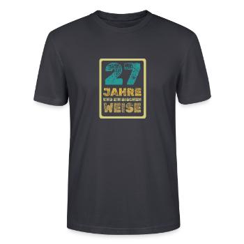 Weisheit 27 - Stanley/Stella Unisex Bio-T-Shirt CRAFTER - Dunkles Graublau - Vorne - Alina (178cm) & Michal (187cm)