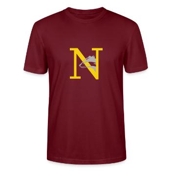 letter N - Stanley/Stella CRAFTER Unisex Organic T-Shirt - burgundy - Front - Alina (178cm) & Michal (187cm)