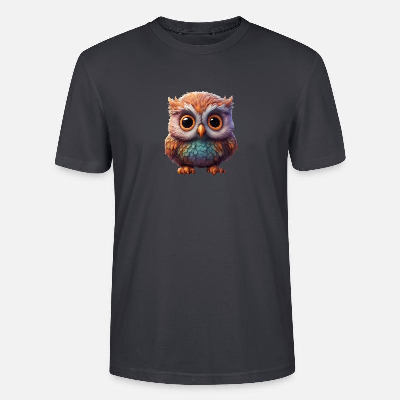Neon Eule - Stanley/Stella Unisex Bio-T-Shirt CRAFTER - Dunkles Graublau