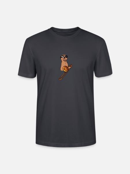 Meerkat Trombone Trombone Player Trombonist - Stanley/Stella CRAFTER Unisex Organic T-Shirt - India Ink Grey