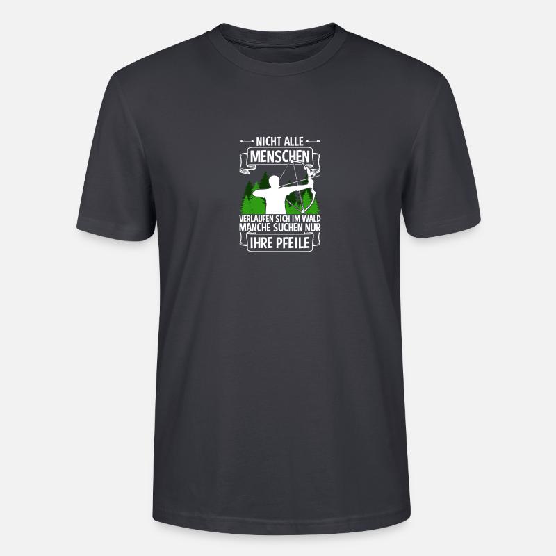 Pfeile Bogen Bogenschießen Bogenschütze - Stanley/Stella Unisex Bio-T-Shirt CRAFTER - Dunkles Graublau