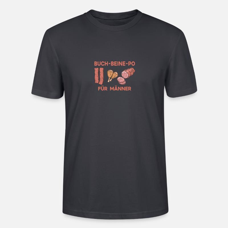 Fleisch Liebe Fleisch Schweinefleisch Hühnerfleisc - Stanley/Stella Unisex Bio-T-Shirt CRAFTER - Dunkles Graublau