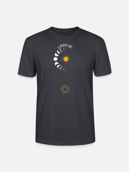 Libra AF - Astrology - Stanley/Stella Unisex Bio-T-Shirt CRAFTER - Dunkles Graublau