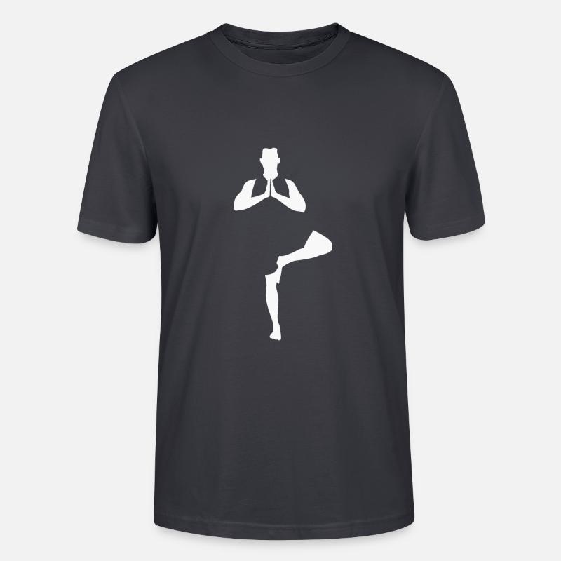 Yoga Tree Pose, blanc - T-shirt bio CRAFTER Stanley Stella Unisexe - bleu gris foncé