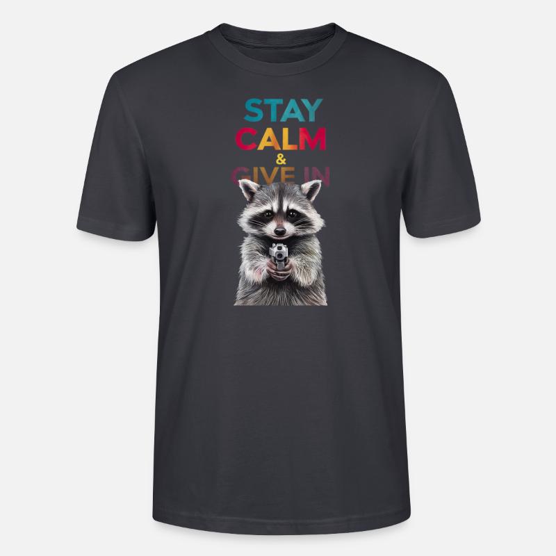 Meme Waschbär - Stanley/Stella Unisex Bio-T-Shirt CRAFTER - Dunkles Graublau
