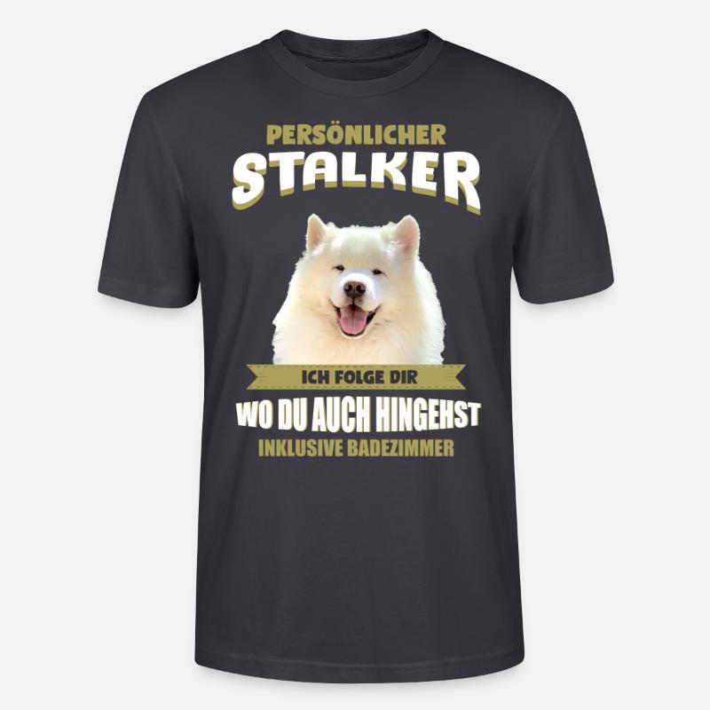 Samojede Hund - Samojeden - Stanley/Stella Unisex Bio-T-Shirt CRAFTER - Dunkles Graublau
