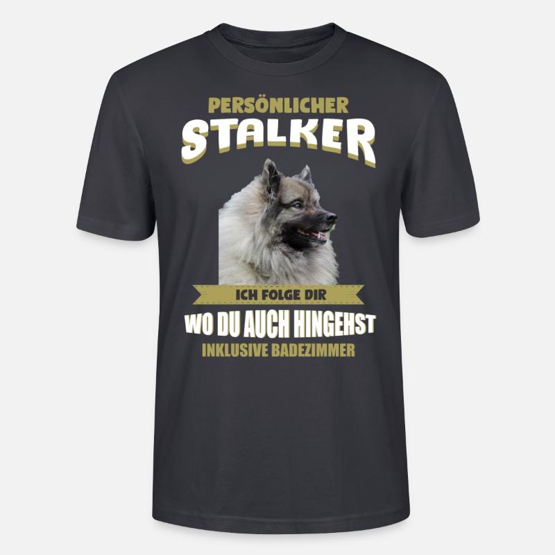Wolfsspitz Hund - Wolfsspitz - Stanley/Stella Unisex Bio-T-Shirt CRAFTER - Dunkles Graublau