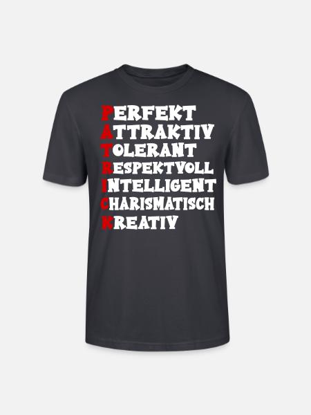 Patrick Vorname Name Namen Geschenk Geschenkidee - Stanley/Stella Unisex Bio-T-Shirt CRAFTER - Dunkles Graublau