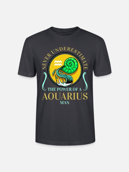 Sternzeichen Wassermann Tierkreis Geschenkidee - Stanley/Stella Unisex Bio-T-Shirt CRAFTER - Dunkles Graublau