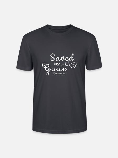 Christlicher Bibelvers - durch Gnade gerettet - - Stanley/Stella Unisex Bio-T-Shirt CRAFTER - Dunkles Graublau