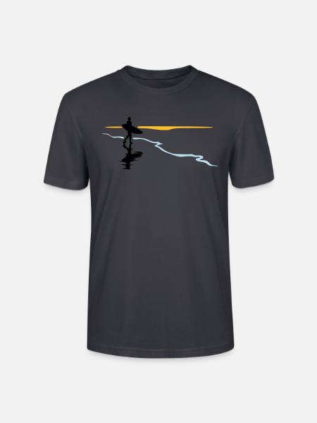 Surfer at the beach - Stanley/Stella CRAFTER Unisex Organic T-Shirt - India Ink Grey