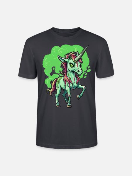 Zombie Einhorn Illustration - Stanley/Stella Unisex Bio-T-Shirt CRAFTER - Dunkles Graublau