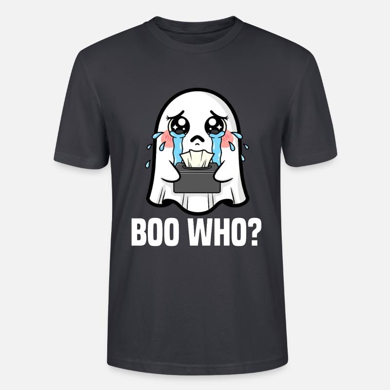WER WIRD AUSGEBUHT? - GHOST HALLOWEEN - Stanley/Stella Unisex Bio-T-Shirt CRAFTER - Dunkles Graublau