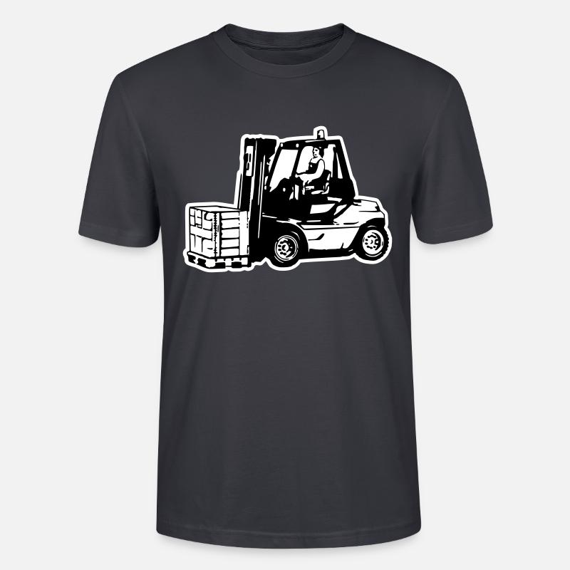 Chariot élévateur / chariot élévateur - T-shirt bio CRAFTER Stanley Stella Unisexe - bleu gris foncé