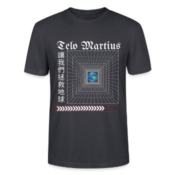 Fokus auf Erde 1 - Stanley/Stella Unisex Bio-T-Shirt CRAFTER - Dunkles Graublau - Vorne - Alina (178cm) & Michal (187cm)
