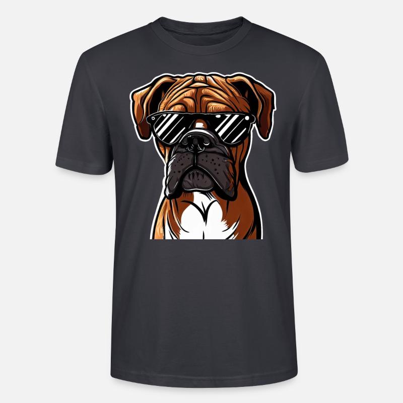Chiot boxer mignon - T-shirt bio CRAFTER Stanley Stella Unisexe - bleu gris foncé