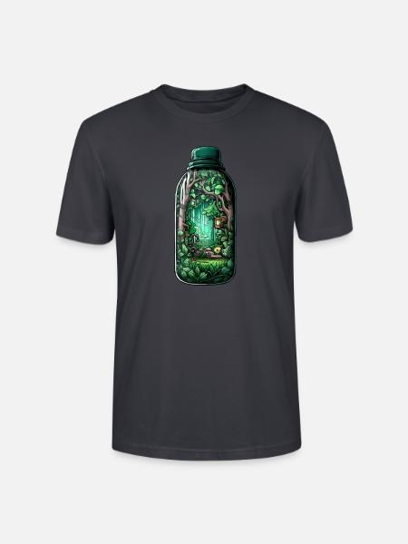 Jungle Bottle Drawing - Stanley/Stella CRAFTER Unisex Organic T-Shirt - India Ink Grey