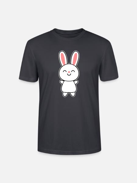 Cute Rabbit / Bunny - Stanley/Stella CRAFTER Unisex Organic T-Shirt - India Ink Grey
