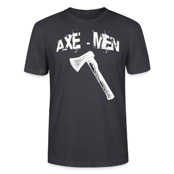 Hache hommes - T-shirt bio CRAFTER Stanley Stella Unisexe - bleu gris foncé - Devant - Alina (178cm) & Michal (187cm)