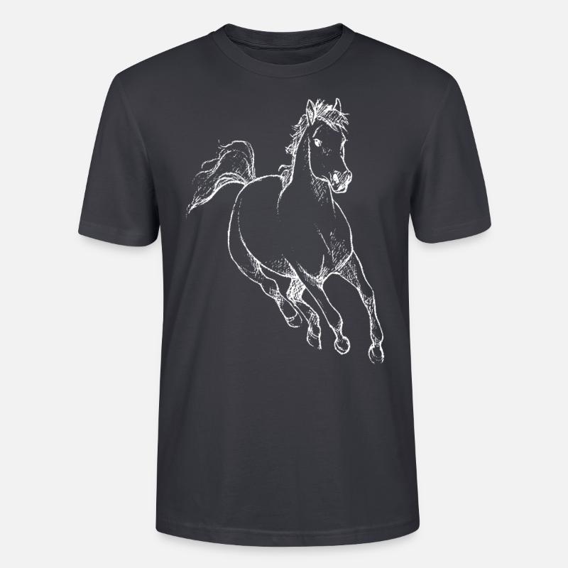 Pferd Pferdchen Reiten Hobby Geschenkidee - Stanley/Stella Unisex Bio-T-Shirt CRAFTER - Dunkles Graublau