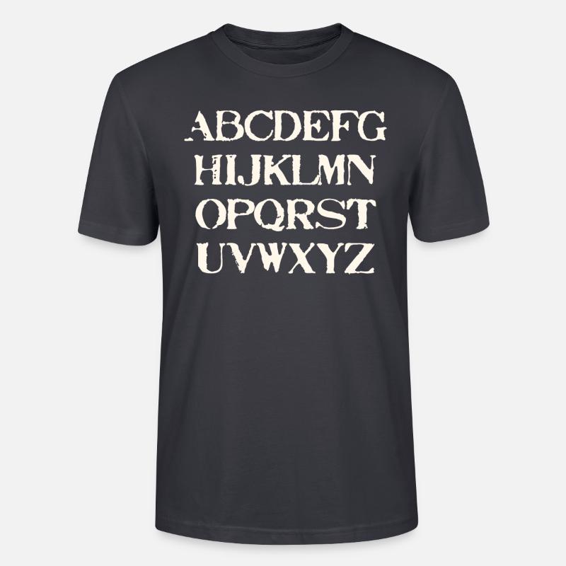 ABC Gift Idea Alphabet - Stanley/Stella CRAFTER Unisex Organic T-Shirt - India Ink Grey