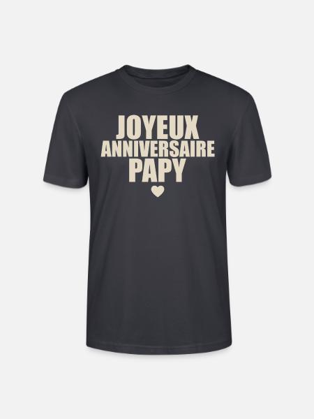 cadeau anniversaire Joyeux anniversaire papy - T-shirt bio CRAFTER Stanley Stella Unisexe - bleu gris foncé