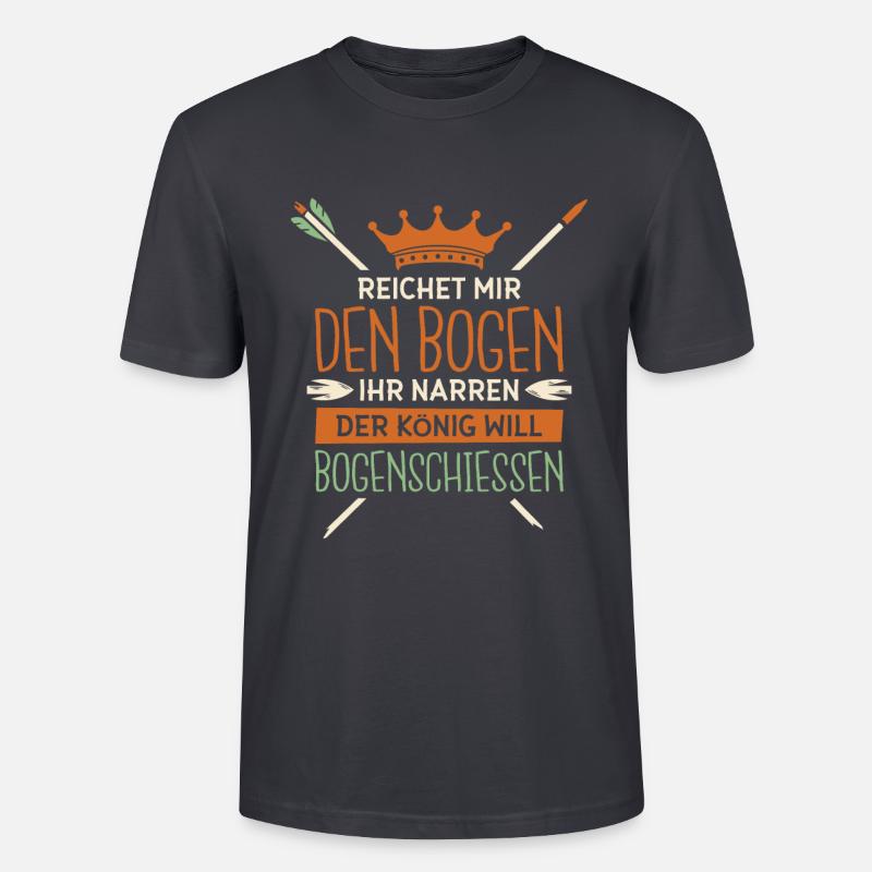 Bogen Bogenschütze Bogenschießen Bogensport - Stanley/Stella Unisex Bio-T-Shirt CRAFTER - Dunkles Graublau