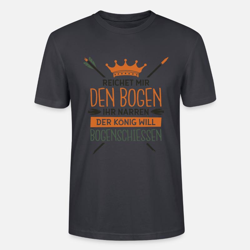 Bogen Bogensport Bogenschießen Bogenschütze - Stanley/Stella Unisex Bio-T-Shirt CRAFTER - Dunkles Graublau