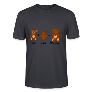 Mausebär - Stanley/Stella Unisex Bio-T-Shirt CRAFTER - Dunkles Graublau - Vorne - Alina (178cm) & Michal (187cm)