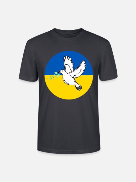 Ukraine Flag with peace dove - Stanley/Stella Unisex Bio-T-Shirt CRAFTER - Dunkles Graublau