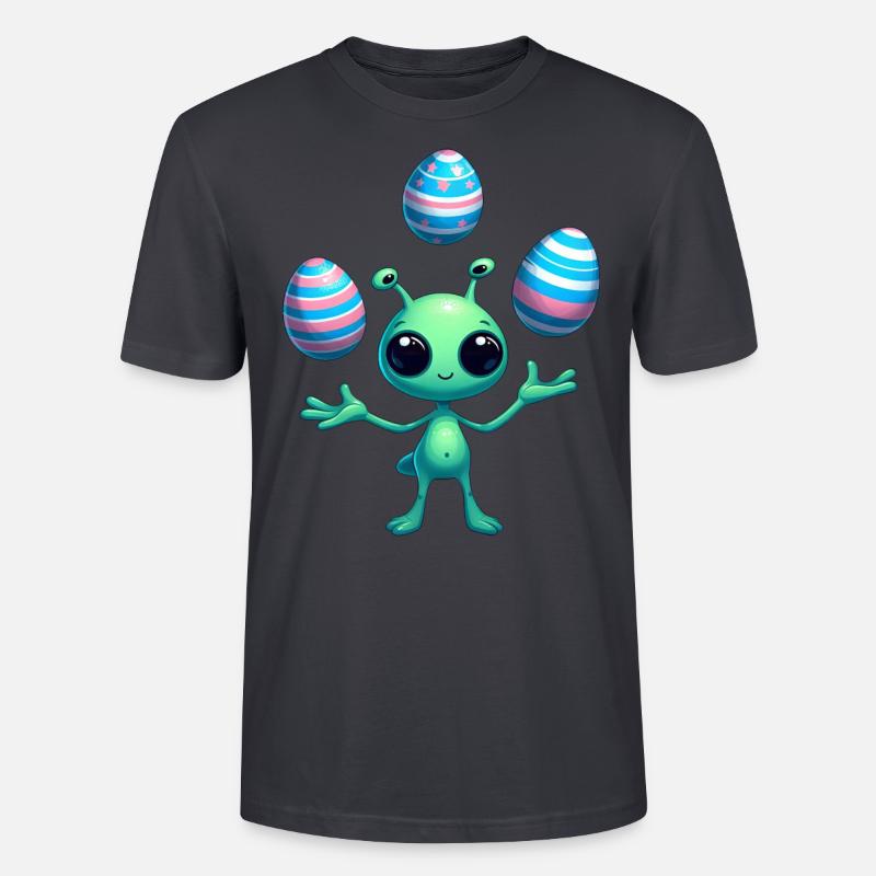 Ostern mit Alien: Eier-Jonglage - Stanley/Stella Unisex Bio-T-Shirt CRAFTER - Dunkles Graublau