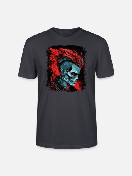 HorrorPunk Zombie Mohawk - Stanley/Stella Unisex Bio-T-Shirt CRAFTER - Dunkles Graublau