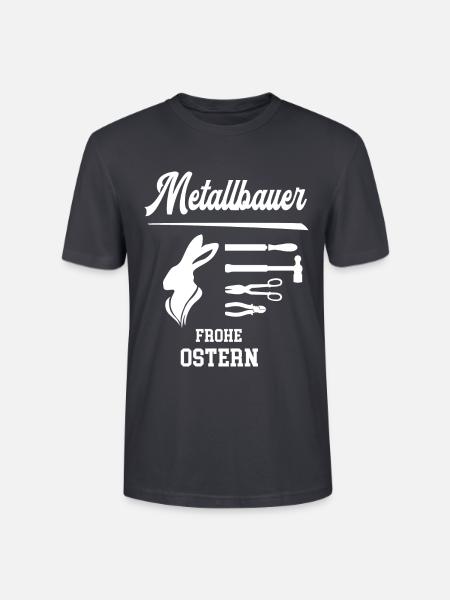 Metallbauer Frohe Ostern Ostergeschenk Metallbau - Stanley/Stella Unisex Bio-T-Shirt CRAFTER - Dunkles Graublau