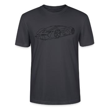 Project Car Schwarz - Stanley/Stella Unisex Bio-T-Shirt CRAFTER - Dunkles Graublau - Vorne - Alina (178cm) & Michal (187cm)