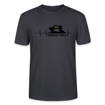 monster truck - Stanley/Stella CRAFTER Unisex Organic T-Shirt - India Ink Grey - Front - Alina (178cm) & Michal (187cm)
