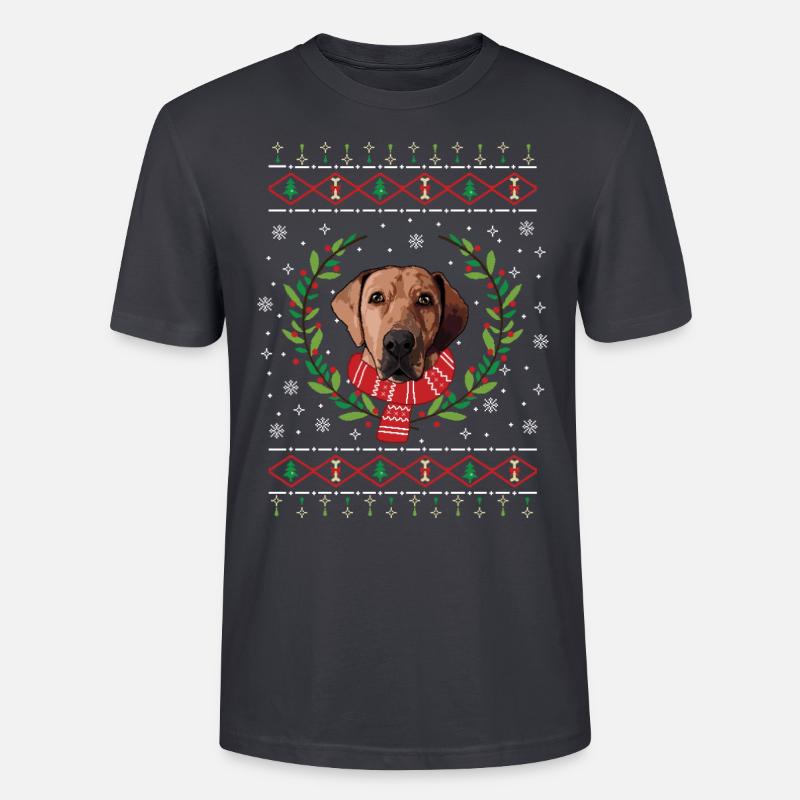 Broholmer Weihnachtspullover - Geschenk - Stanley/Stella Unisex Bio-T-Shirt CRAFTER - Dunkles Graublau