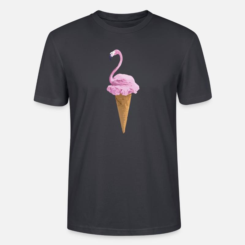 Flamingo mit Eiscreme - Stanley/Stella Unisex Bio-T-Shirt CRAFTER - Dunkles Graublau