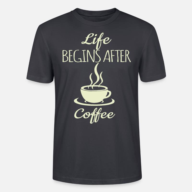 Kaffee Spruch - Stanley/Stella Unisex Bio-T-Shirt CRAFTER - Dunkles Graublau