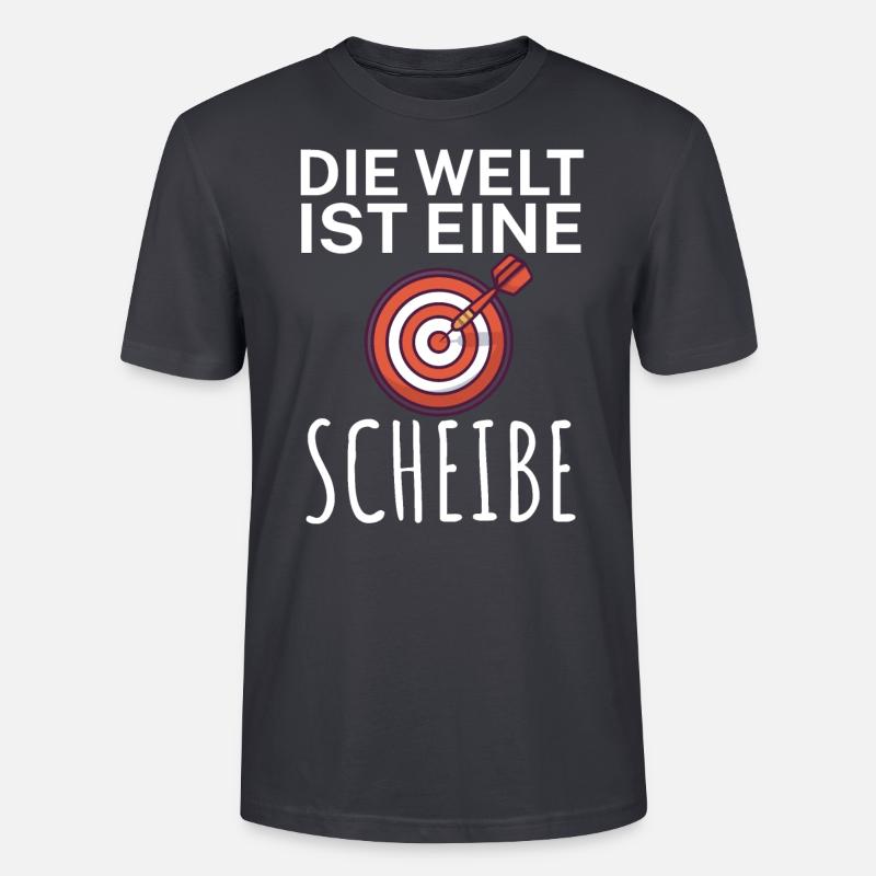 Die Welt ist eine Scheibe - Stanley/Stella Unisex Bio-T-Shirt CRAFTER - Dunkles Graublau