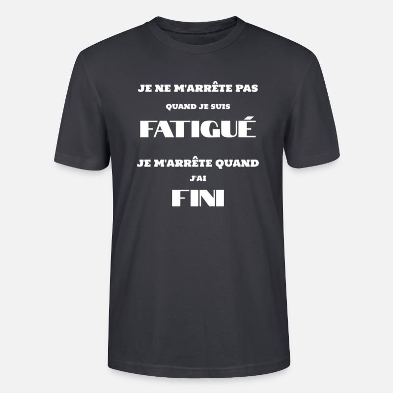 Persévérance (masculin - texte blanc) - T-shirt bio CRAFTER Stanley Stella Unisexe - bleu gris foncé