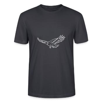 Eagle | Bestseller | - T-shirt bio CRAFTER Stanley Stella Unisexe - bleu gris foncé - Devant - Alina (178cm) & Michal (187cm)