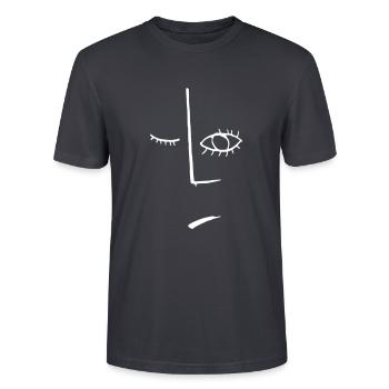 Artiste visage | Les best-sellers | - T-shirt bio CRAFTER Stanley Stella Unisexe - bleu gris foncé - Devant - Alina (178cm) & Michal (187cm)