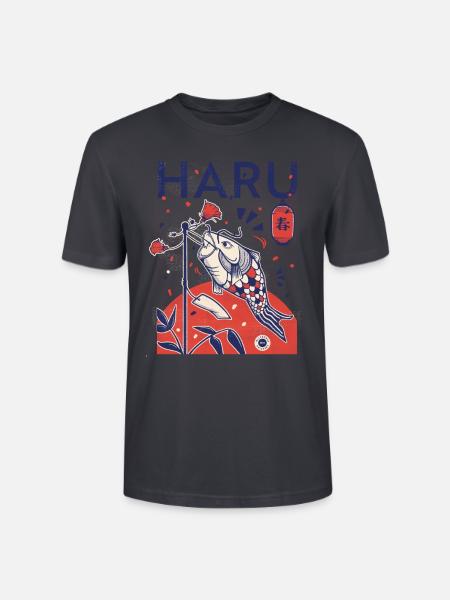 Japanische Karpfenlaterne - Haru (Frühling) - Stanley/Stella Unisex Bio-T-Shirt CRAFTER - Dunkles Graublau